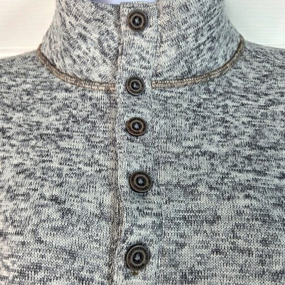 Weatherproof Vintage Heather Gray Button Neck Polyester Sweater S - Picture 5 of 8